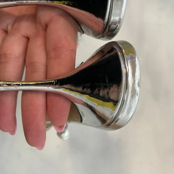 MACH & MACH Slip On Mule Diamond Of Elizabeth  Pearl Pointed Toe Stiletto Heels - Picture 9 of 11